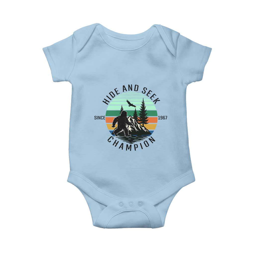 Hide And Seek Champion Baby Onesie Bigfoot Lover Gift TS12 Light Blue Print Your Wear