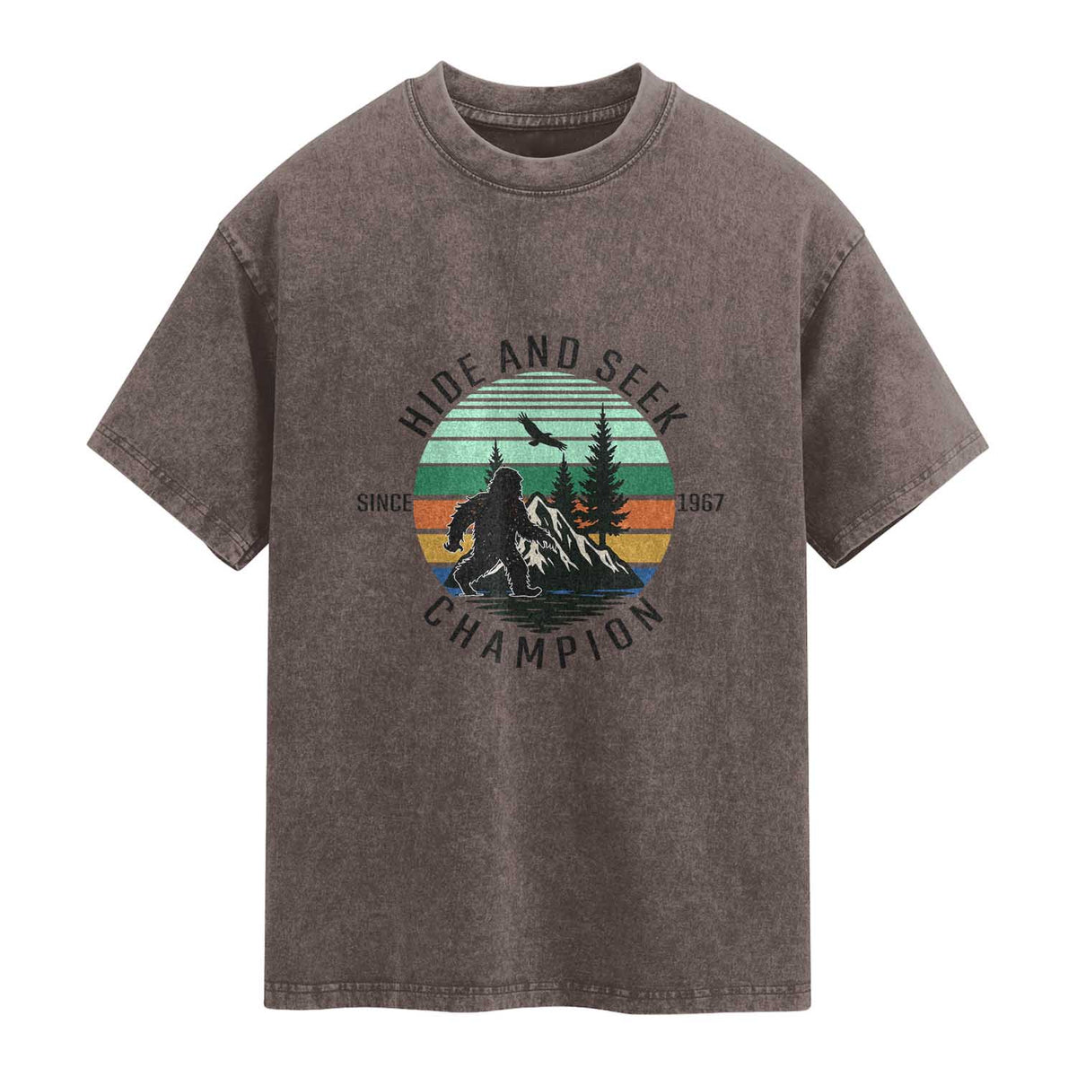 Hide And Seek Champion Washed Cotton T-Shirt Bigfoot Lover Gift