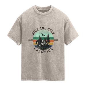 Hide And Seek Champion Washed Cotton T-Shirt Bigfoot Lover Gift