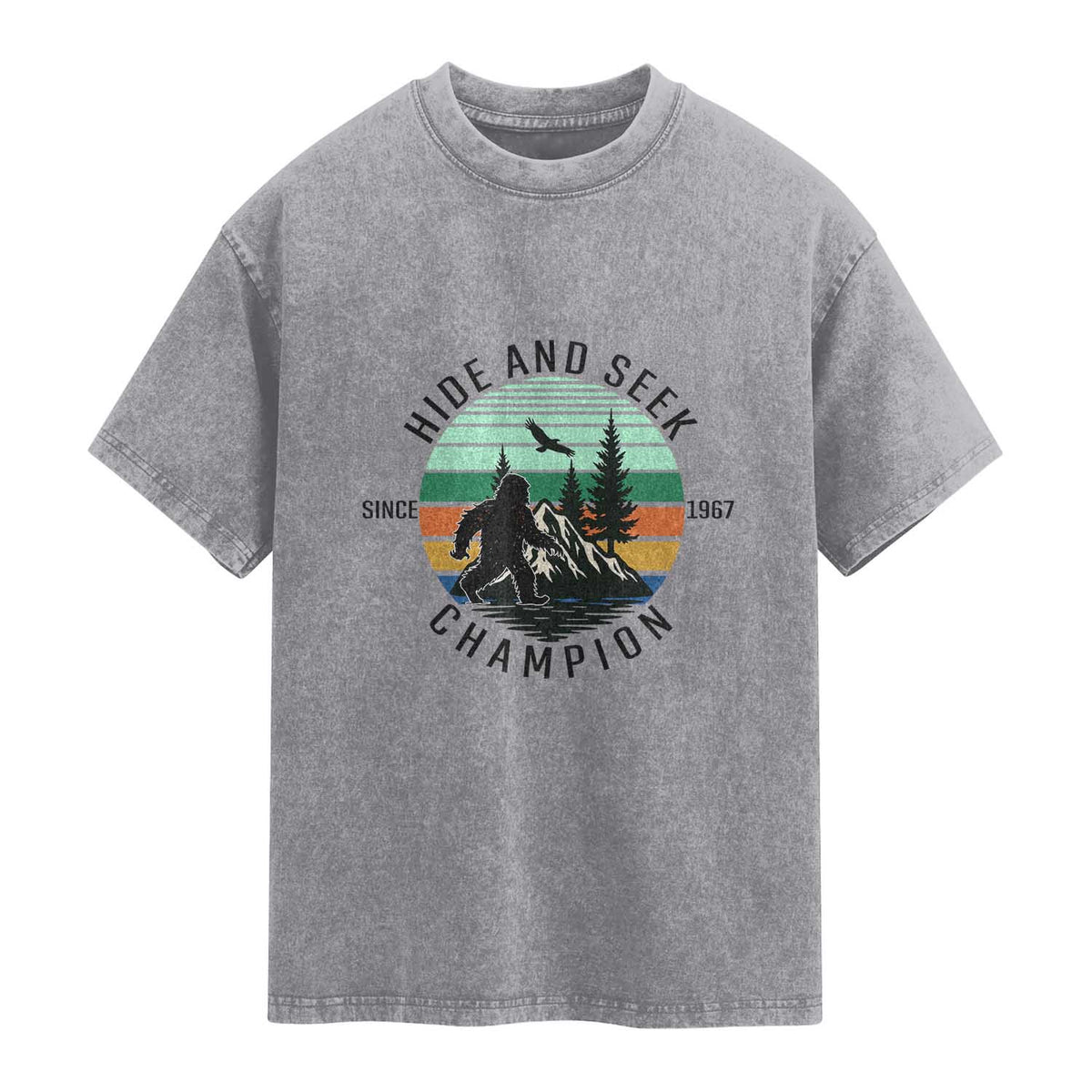 Hide And Seek Champion Washed Cotton T-Shirt Bigfoot Lover Gift