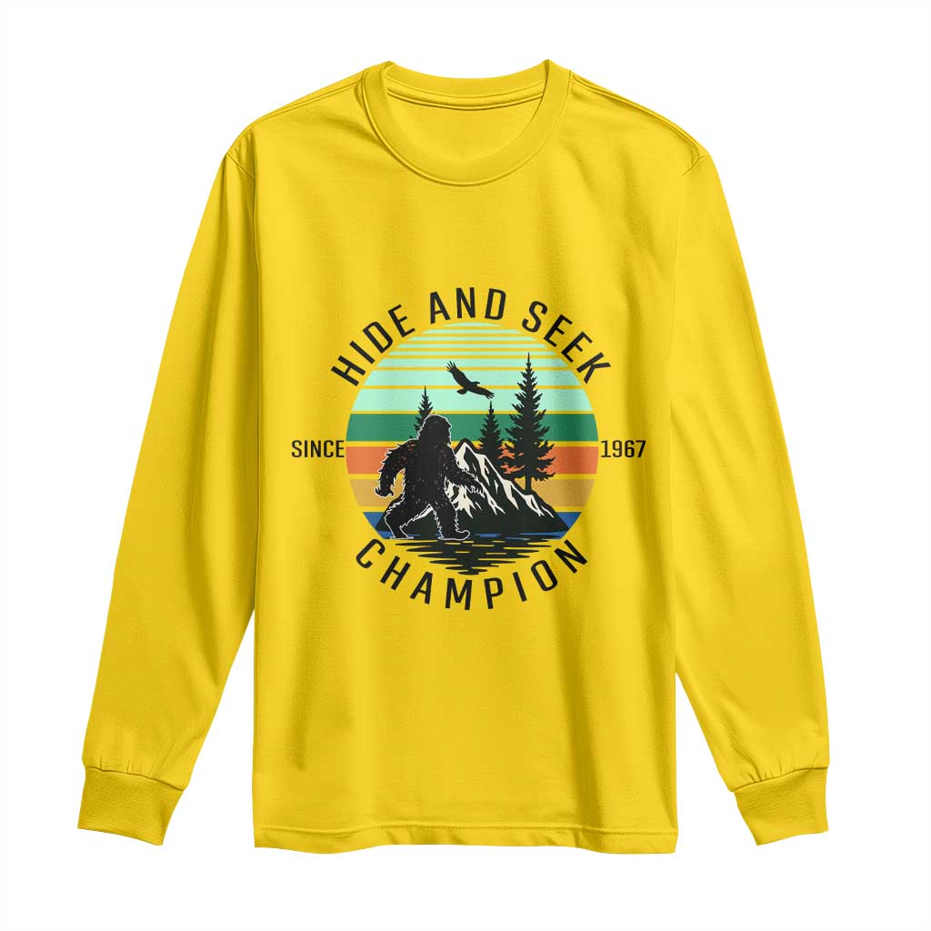 Hide And Seek Champion Long Sleeve Shirt Bigfoot Lover Gift TS12 Daisy Print Your Wear