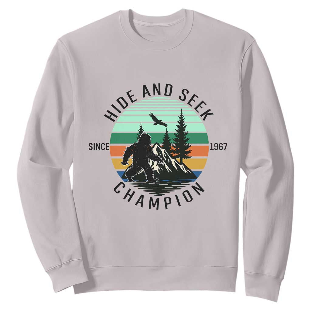 Hide And Seek Champion Sweatshirt Bigfoot Lover Gift TS12 Ice Gray Print Your Wear