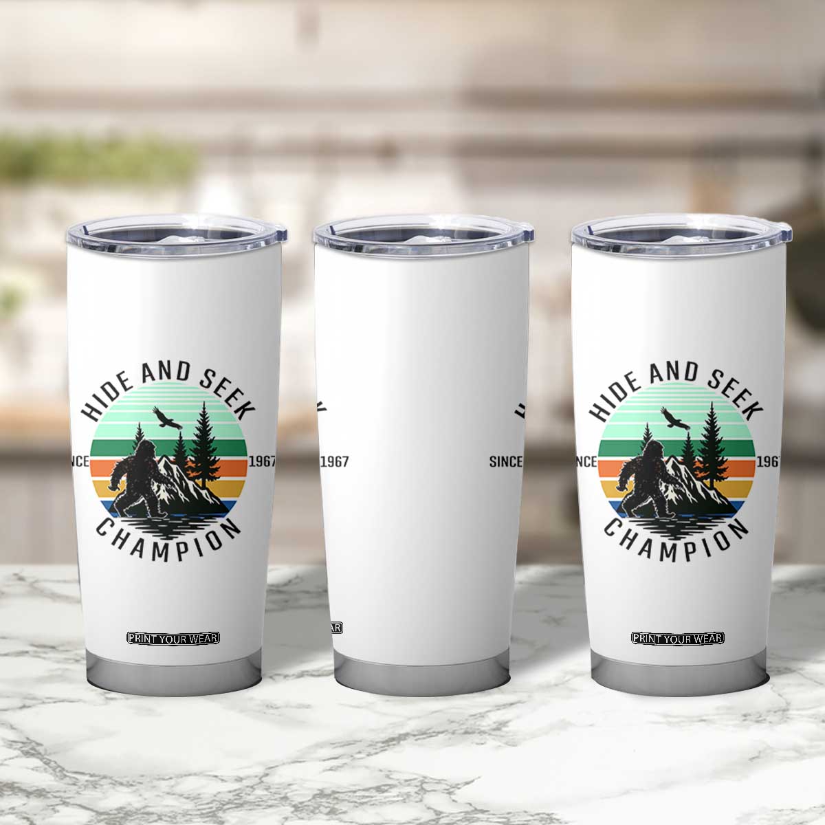 Hide And Seek Champion Tumbler Cup Bigfoot Lover Gift TS12 Print Your Wear
