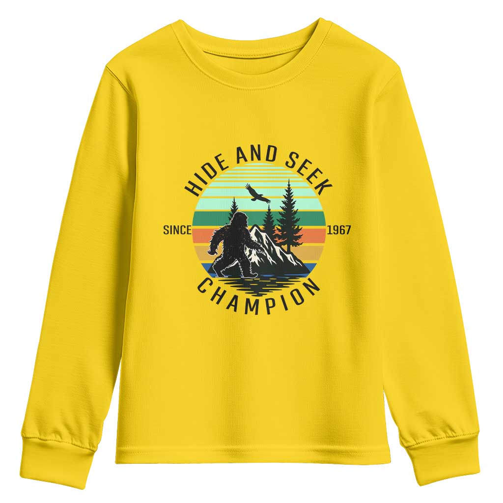 Hide And Seek Champion Youth Sweatshirt Bigfoot Lover Gift TS12 Daisy Print Your Wear