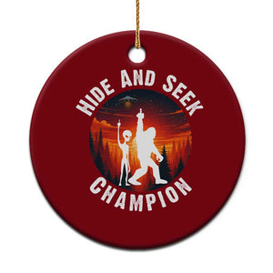 Hide And Seek Champion Ceramic Ornament Funny Bigfoot And Alien Lover Gift TS12 1pc Red Print Your Wear