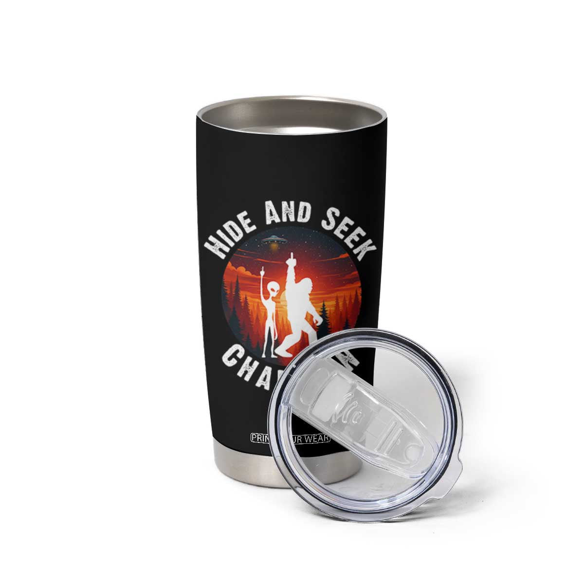 Hide And Seek Champion Tumbler Cup Funny Bigfoot And Alien Lover Gift TS12 Print Your Wear