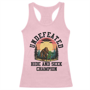 Funny Bigfoot And Alien Gift Racerback Tank Top Undefeated Hide And Seek Champion TS12 Light Pink Print Your Wear