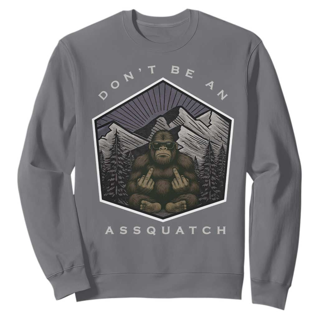 Bigfoot Lover Gift Sweatshirt Do Not Be An Assquatch TS12 Charcoal Print Your Wear
