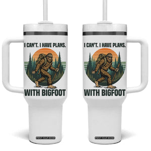 I Cant I Have Plans With Bigfoot Tumbler With Handle Funny Cryptid Lover Gift TS12 One Size: 40 oz White Print Your Wear