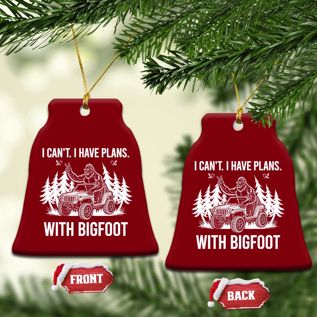 Funny Bigfoot Driving Car Ceramic Ornament I Cant I Have Plans With Bigfoot TS12 Print Your Wear