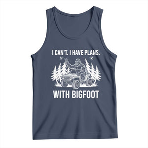 Funny Bigfoot Driving Car Tank Top I Cant I Have Plans With Bigfoot TS12 Navy Print Your Wear