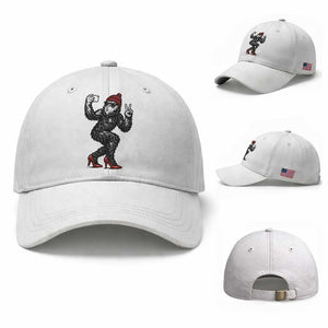 Funny Sexy Bigfoot Selfie Baseball Cap Sasquatch Lover Gift TS12 Baseball Cap Universal Fit White Print Your Wear