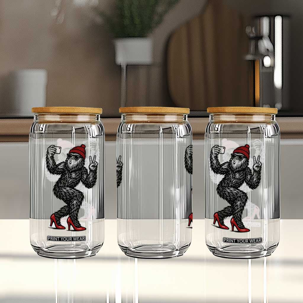 Funny Sexy Bigfoot Selfie Glass Can Sasquatch Lover Gift TS12 Print Your Wear