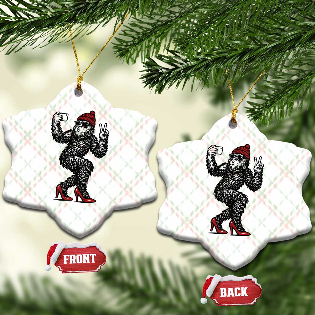 Funny Sexy Bigfoot Selfie Ceramic Ornament Sasquatch Lover Gift TS12 Print Your Wear