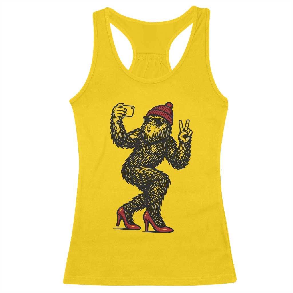 Funny Sexy Bigfoot Selfie Racerback Tank Top Sasquatch Lover Gift TS12 Daisy Print Your Wear