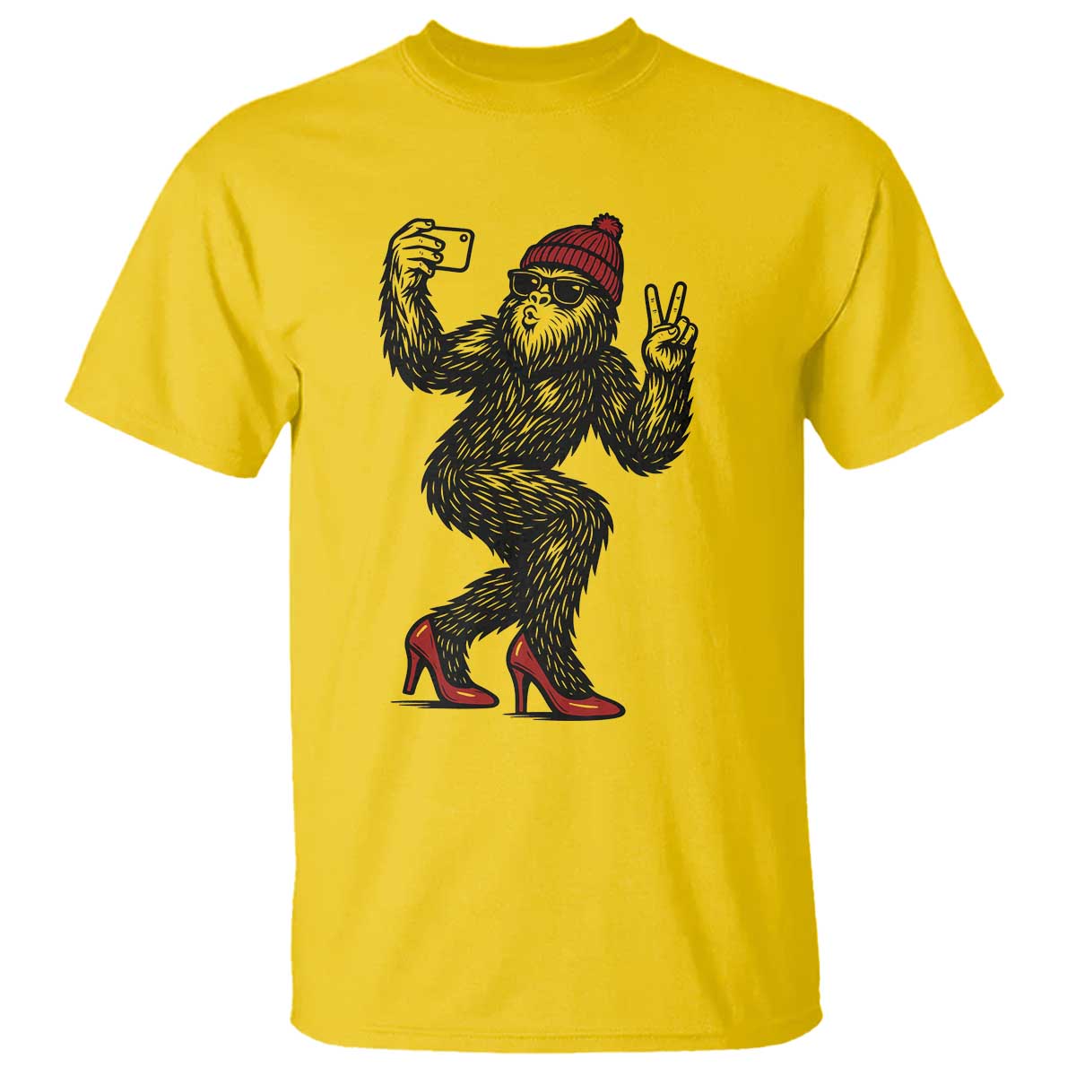 Funny Sexy Bigfoot Selfie T Shirt Sasquatch Lover Gift TS12 Daisy Print Your Wear