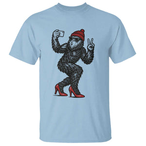 Funny Sexy Bigfoot Selfie T Shirt Sasquatch Lover Gift TS12 Light Blue Print Your Wear