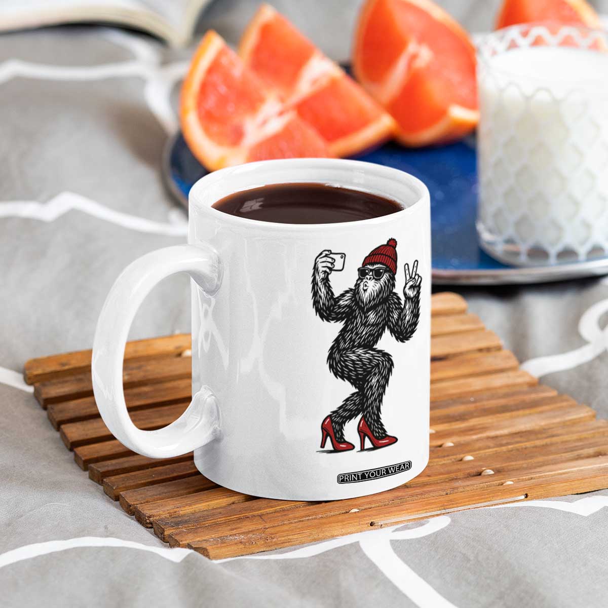 Funny Sexy Bigfoot Selfie Coffee Mug Sasquatch Lover Gift TS12 Print Your Wear