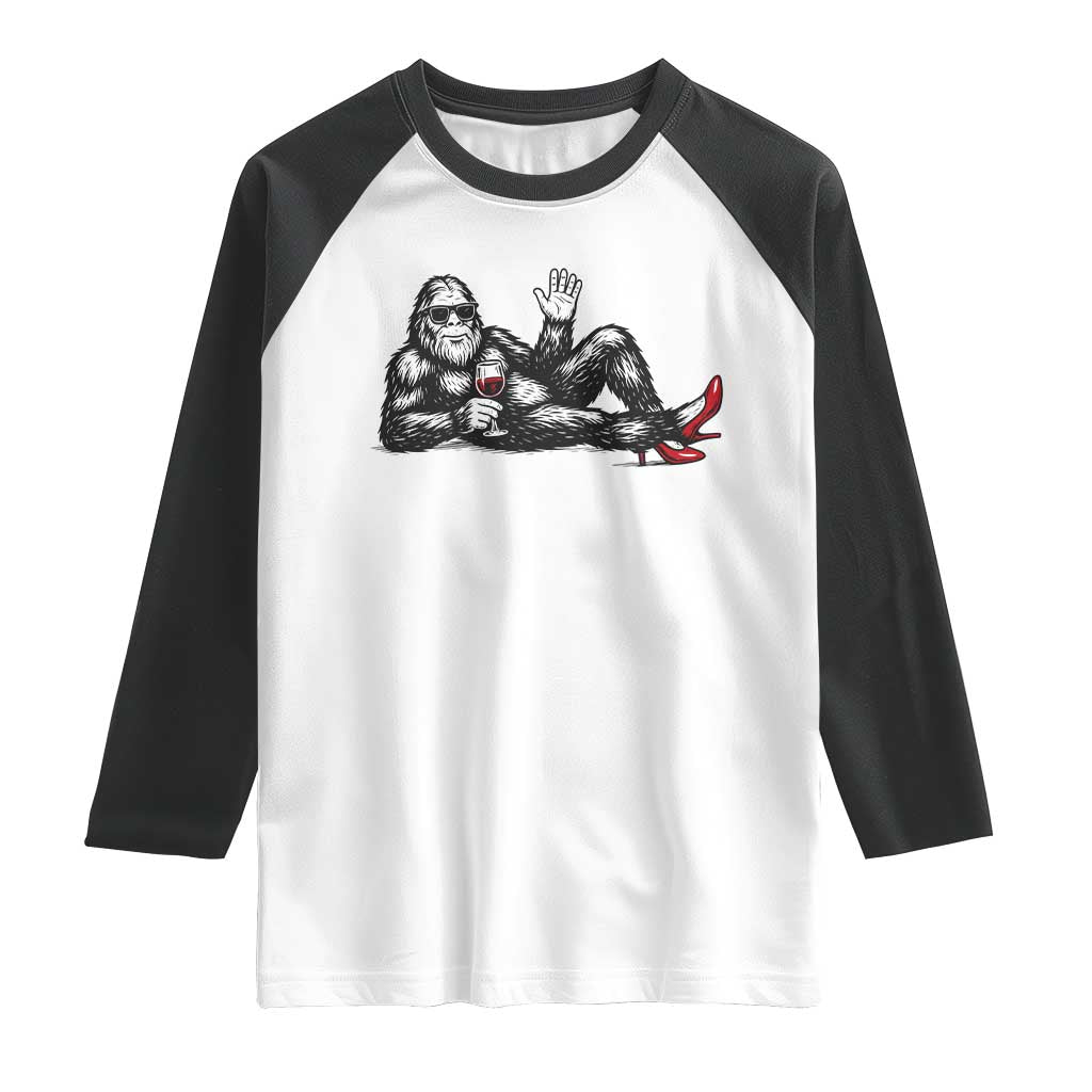 Funny Sassquatch Sexy Raglan Shirt Bigfoot With Cocktail Party Humor TS12 White Black Print Your Wear