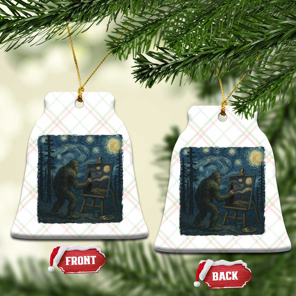 Funny Bigfoot Painting Starry Night Art Parody Gift Ceramic Ornament TS12 Print Your Wear