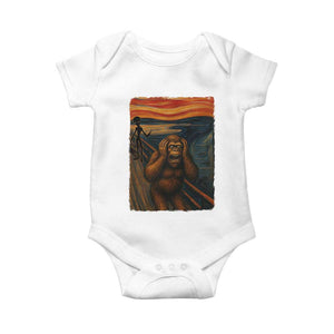 Funny Bigfoot And Alien Baby Onesie Parody The Scream Art Meme Gift TS12 White Print Your Wear