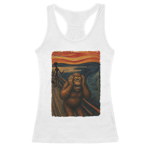 Funny Bigfoot And Alien Racerback Tank Top Parody The Scream Art Meme Gift TS12 White Print Your Wear