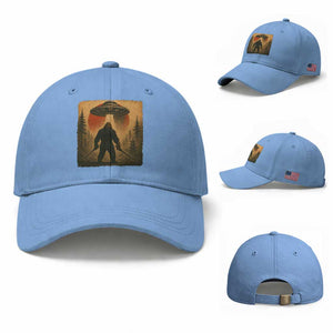 Samurai Bigfoot Baseball Cap Japanese Vintage Ukiyoe Style TS12 Baseball Cap Universal Fit Light Blue Print Your Wear