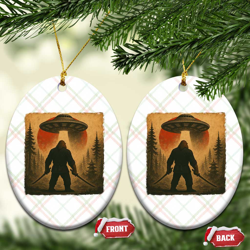 Samurai Bigfoot Ceramic Ornament Japanese Vintage Ukiyoe Style TS12 Print Your Wear