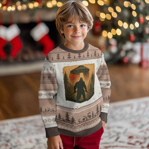 Samurai Bigfoot Ugly Christmas Sweater Japanese Vintage Ukiyoe Style TS12 Mocha Mousse Print Your Wear