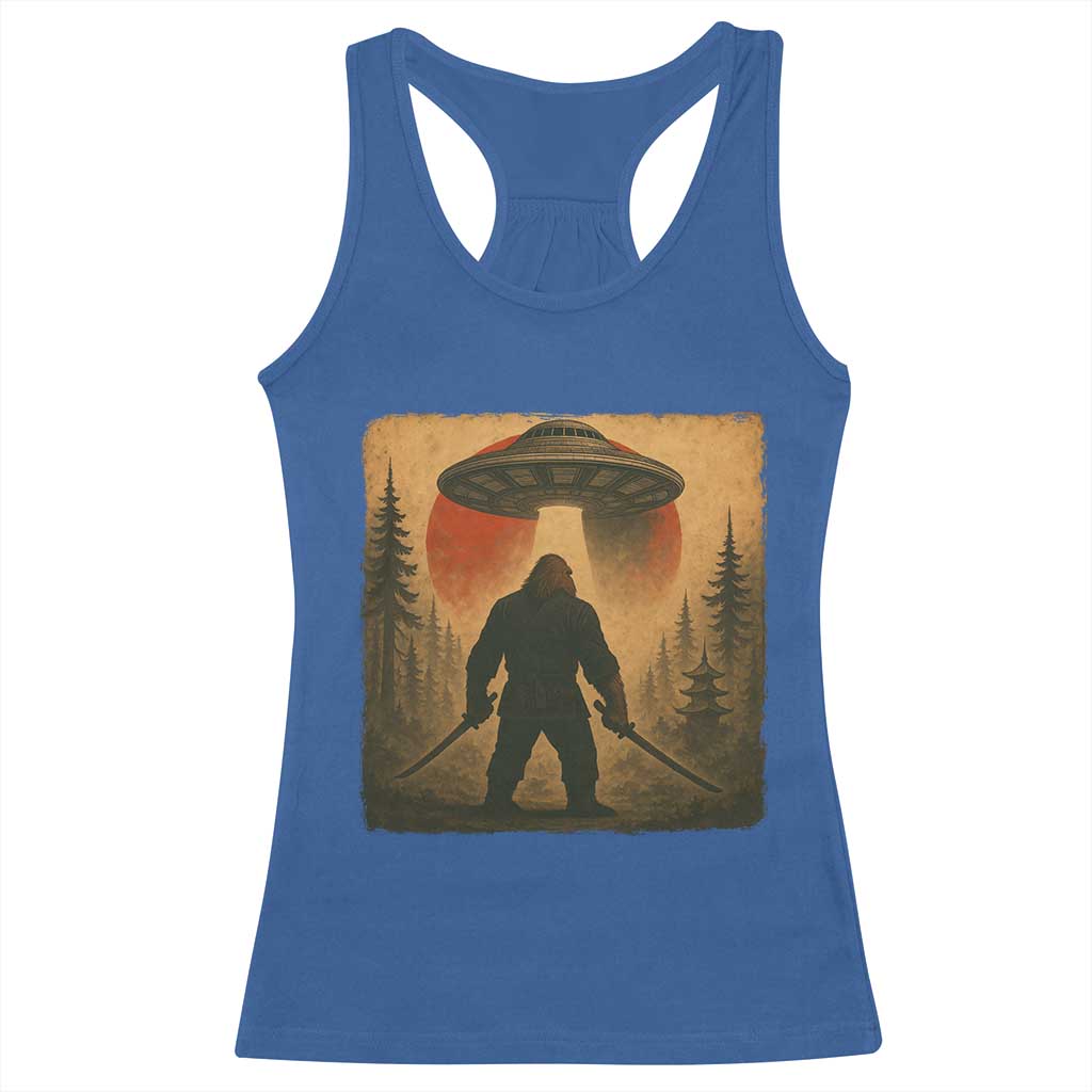 Samurai Bigfoot Racerback Tank Top Japanese Vintage Ukiyoe Style TS12 Royal Blue Print Your Wear