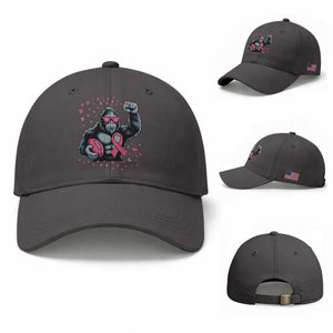 Funny Bigfoot Football Baseball Cap Breast Cancer Awareness Gift TS12 Baseball Cap Universal Fit Dark Gray Print Your Wear