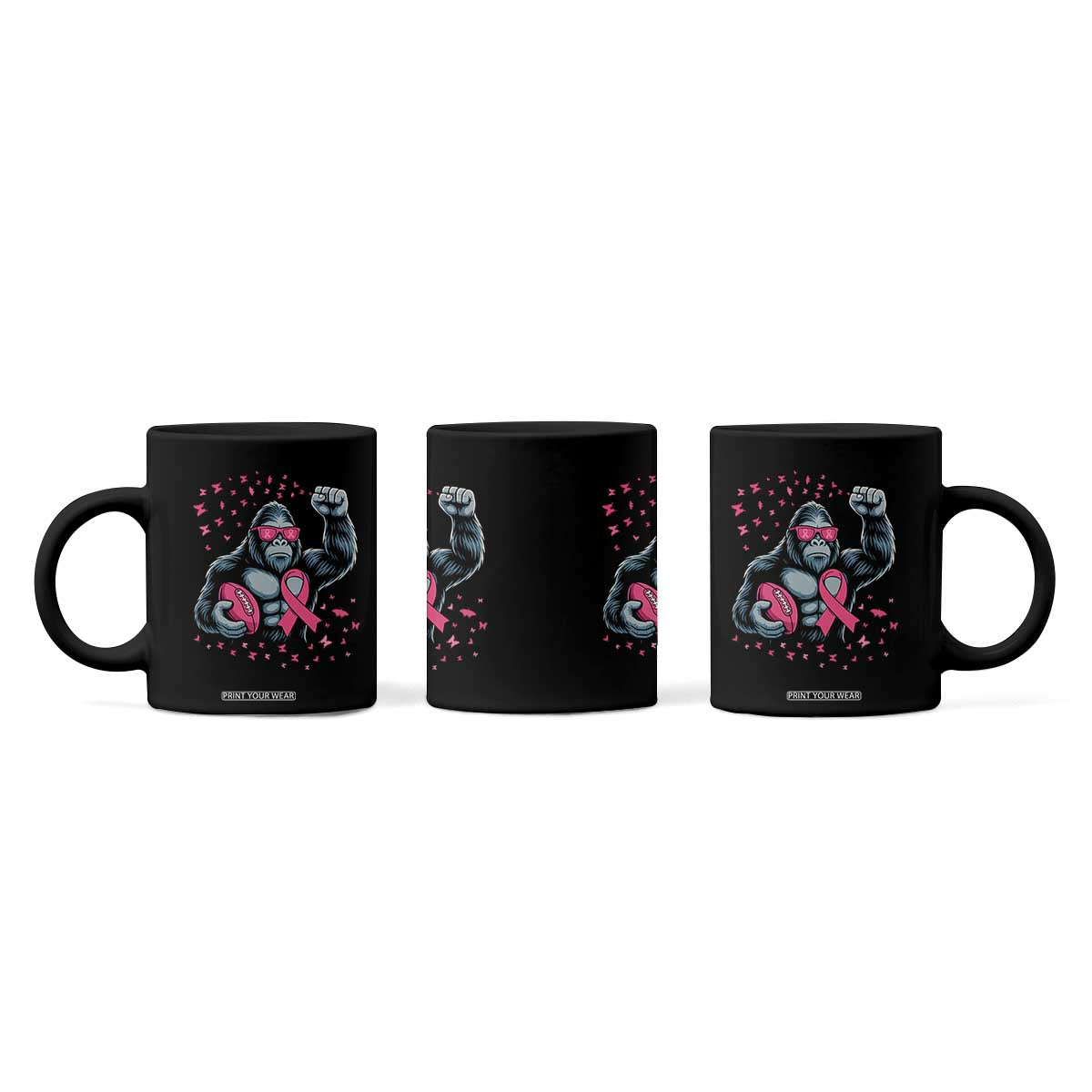 Funny Bigfoot Football Coffee Mug Breast Cancer Awareness Gift TS12 Print Your Wear