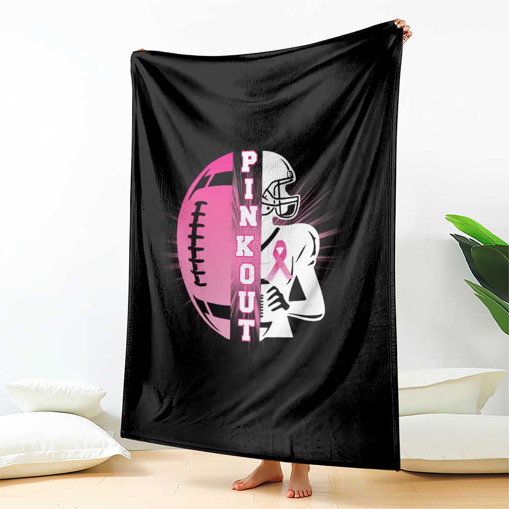 Pink Out Game Day Football Throw Blanket Breast Cancer Support TS12 Print Your Wear