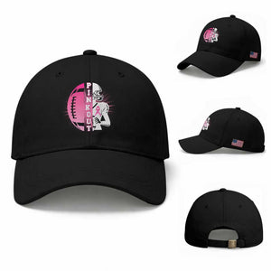 Pink Out Game Day Football Baseball Cap Breast Cancer Support TS12 Baseball Cap Universal Fit Black Print Your Wear