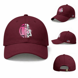 Pink Out Game Day Football Baseball Cap Breast Cancer Support TS12 Baseball Cap Universal Fit Maroon Print Your Wear