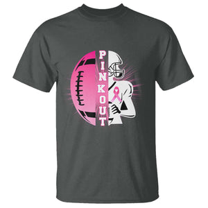 Pink Out Game Day Football T Shirt Breast Cancer Support TS12 Dark Heather Print Your Wear