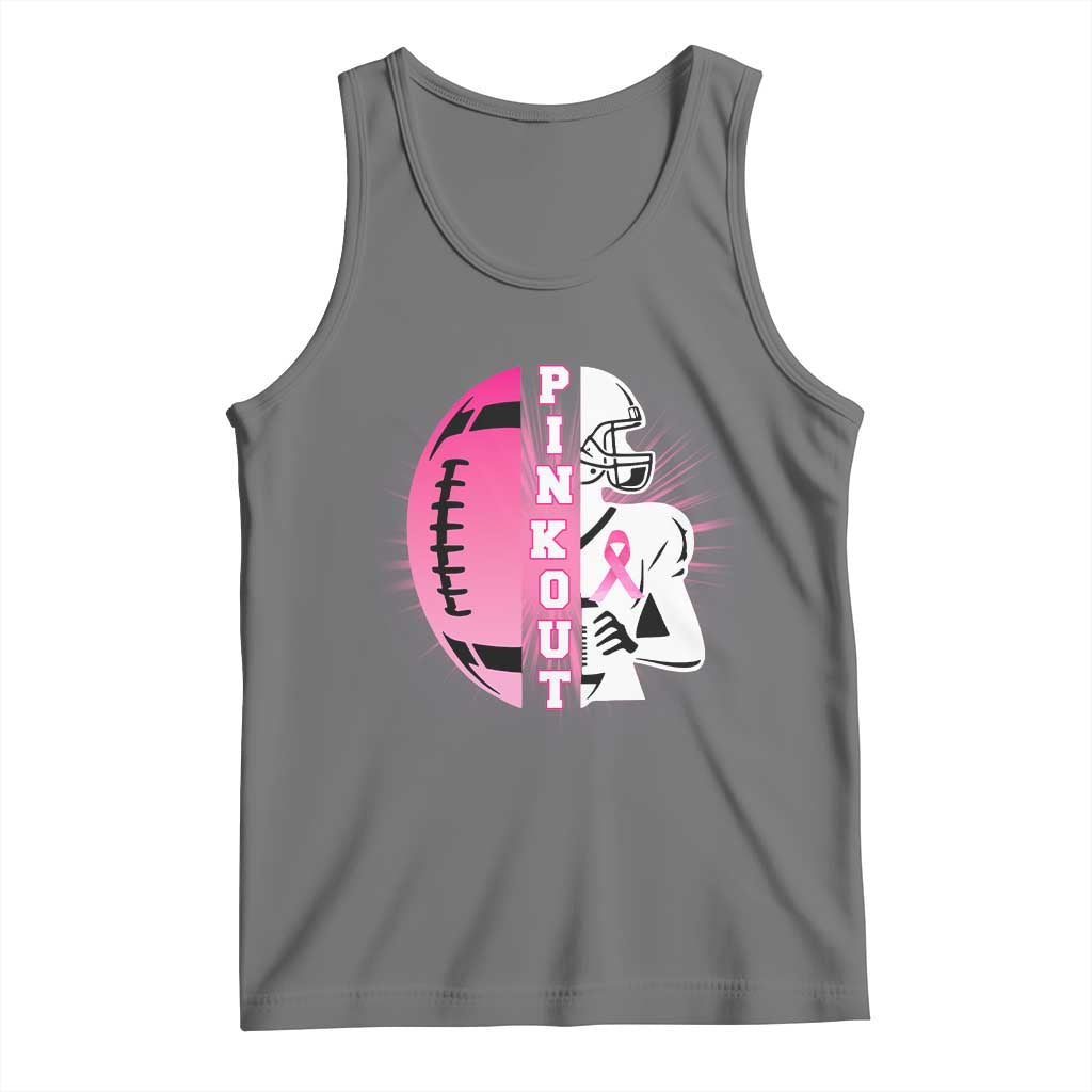 Pink Out Game Day Football Tank Top Breast Cancer Support TS12 Black Heather Print Your Wear