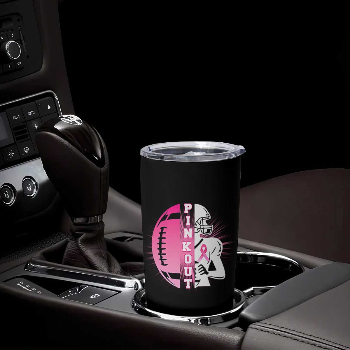 Pink Out Game Day Football Tumbler Cup Breast Cancer Support TS12 Print Your Wear