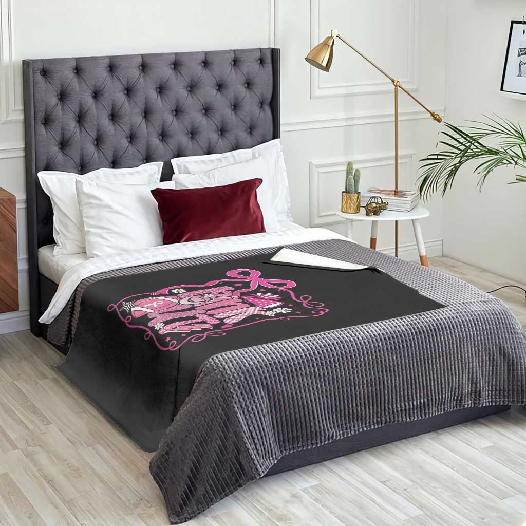 Pink Out Throw Blanket Football Support Breast Cancer Gift TS12 Print Your Wear