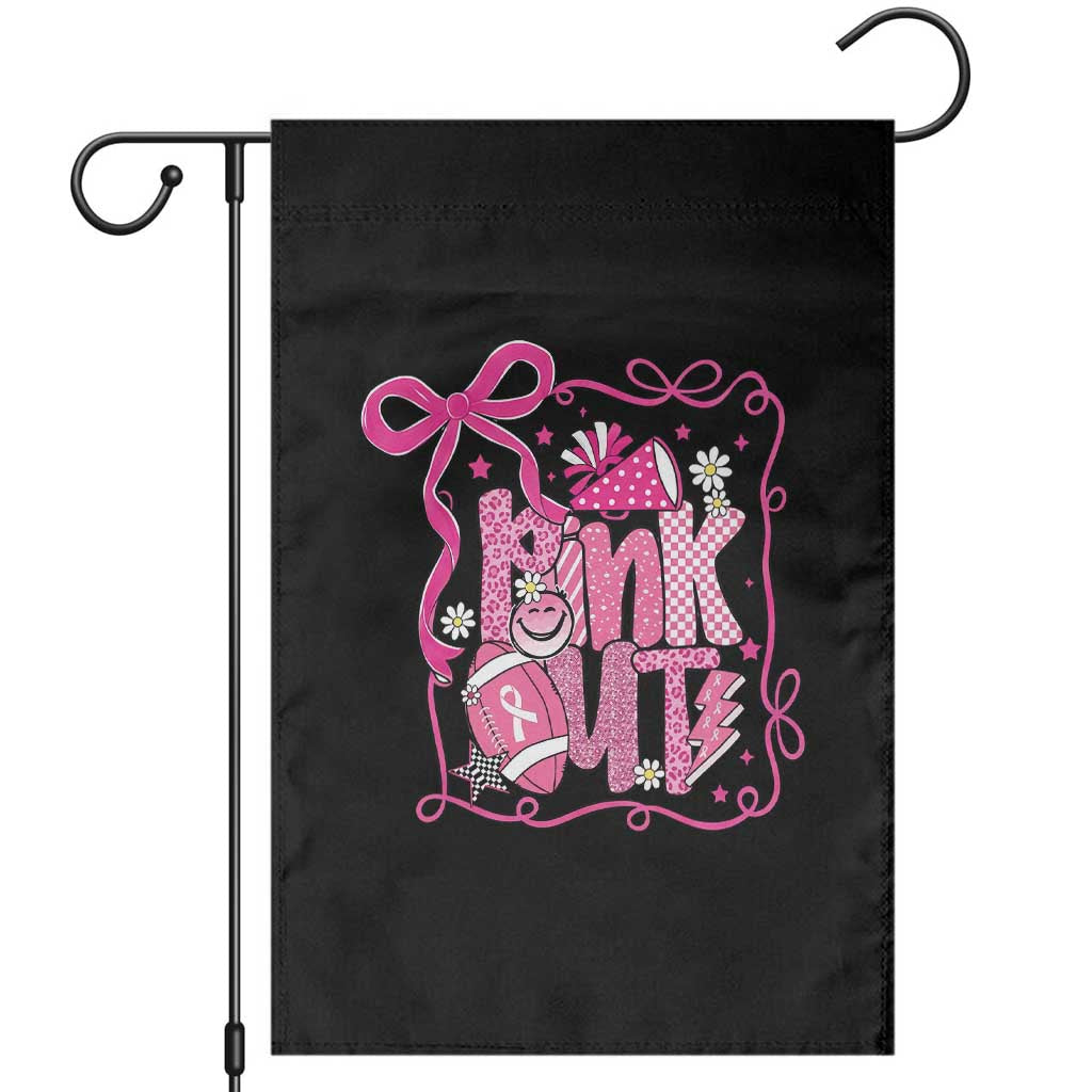 Pink Out Garden Flag Football Support Breast Cancer Gift TS12 Black Print Your Wear