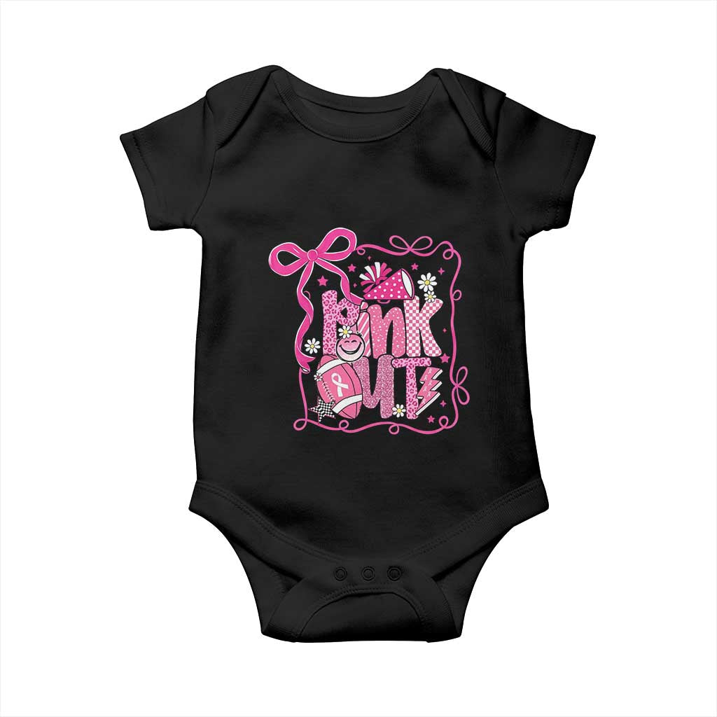 Pink Out Baby Onesie Football Support Breast Cancer Gift TS12 Black Print Your Wear