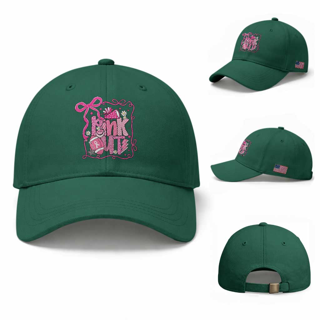 Pink Out Baseball Cap Football Support Breast Cancer Gift TS12 Baseball Cap Universal Fit Irish Green Print Your Wear