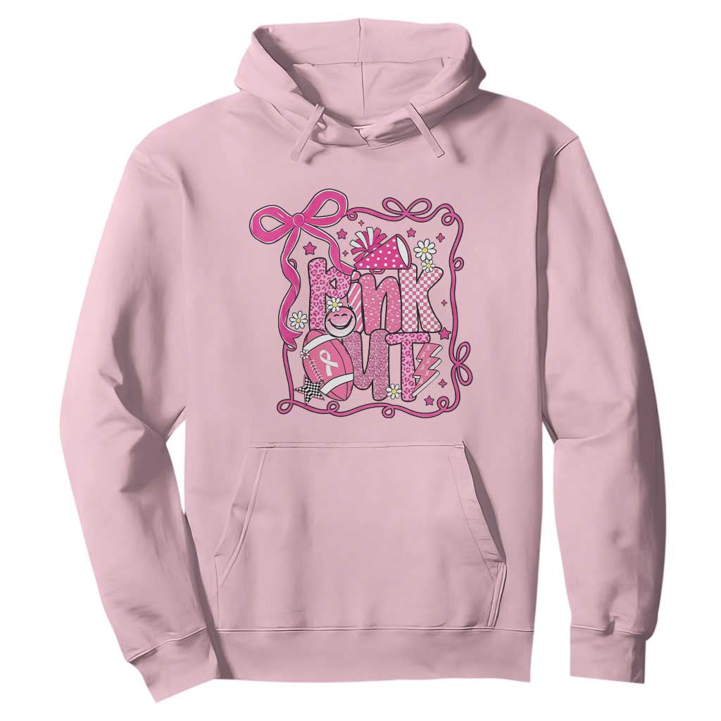 Pink Out Hoodie Football Support Breast Cancer Gift TS12 Light Pink Print Your Wear