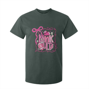 Pink Out T Shirt For Kid Football Support Breast Cancer Gift TS12 Dark Forest Green Print Your Wear