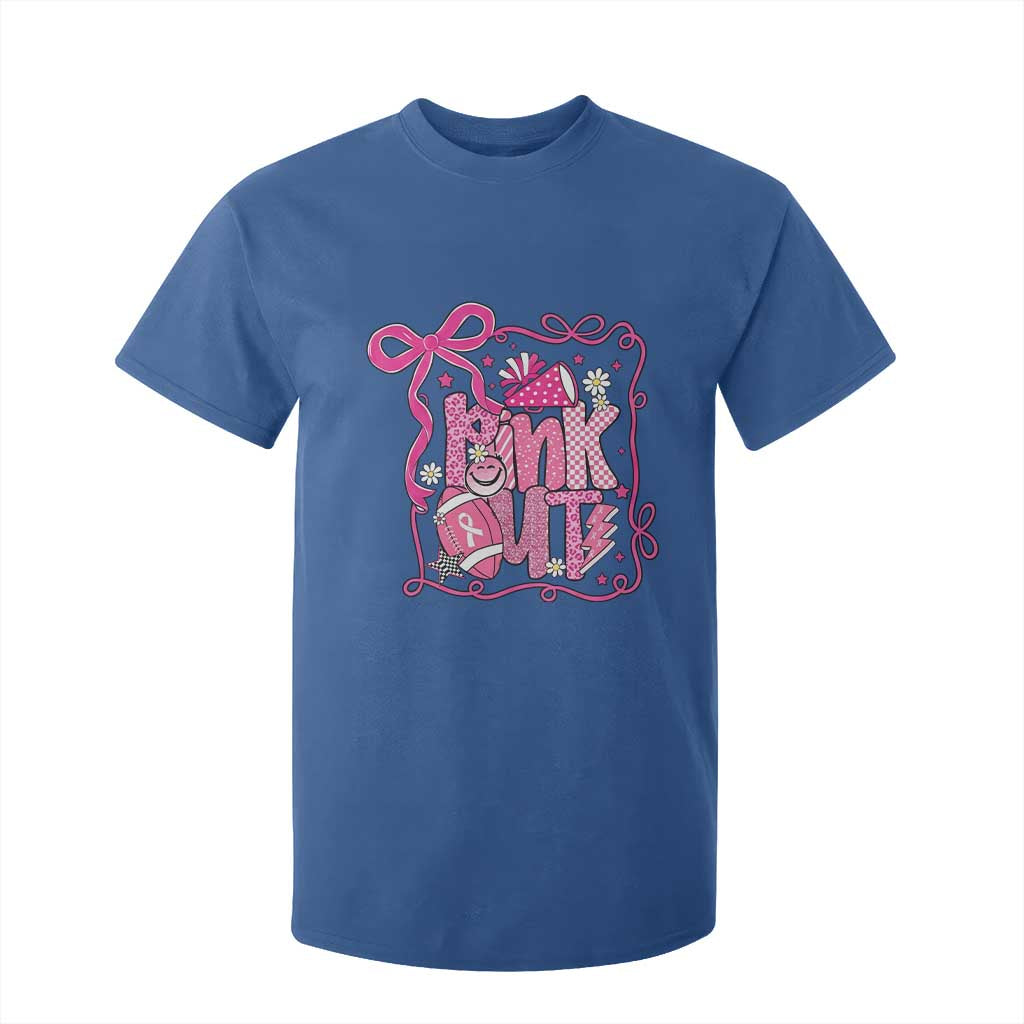 Pink Out T Shirt For Kid Football Support Breast Cancer Gift TS12 Royal Blue Print Your Wear