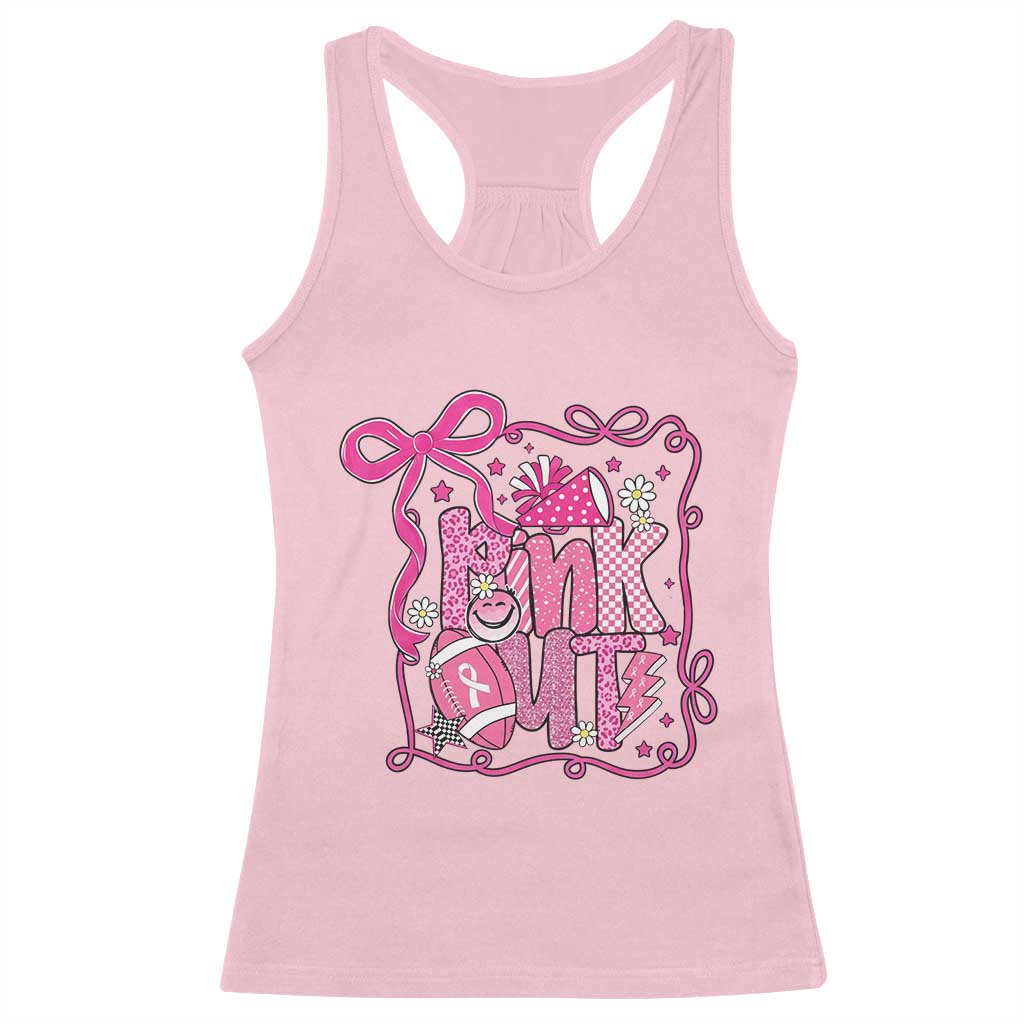 Pink Out Racerback Tank Top Football Support Breast Cancer Gift TS12 Light Pink Print Your Wear