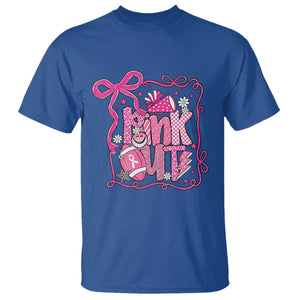 Pink Out T Shirt Football Support Breast Cancer Gift TS12 Royal Blue Print Your Wear