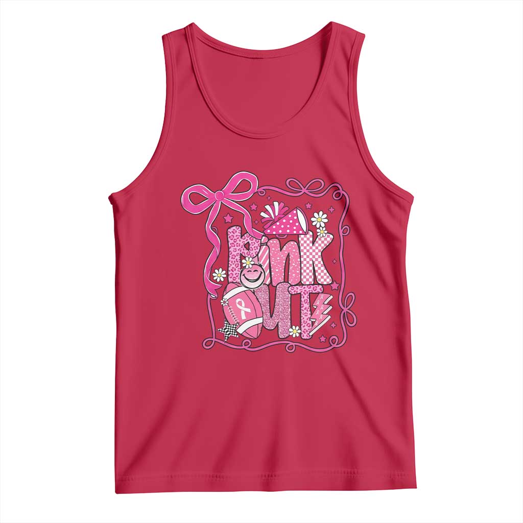 Pink Out Tank Top Football Support Breast Cancer Gift TS12 Red Print Your Wear