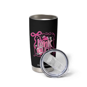 Pink Out Tumbler Cup Football Support Breast Cancer Gift TS12 Print Your Wear