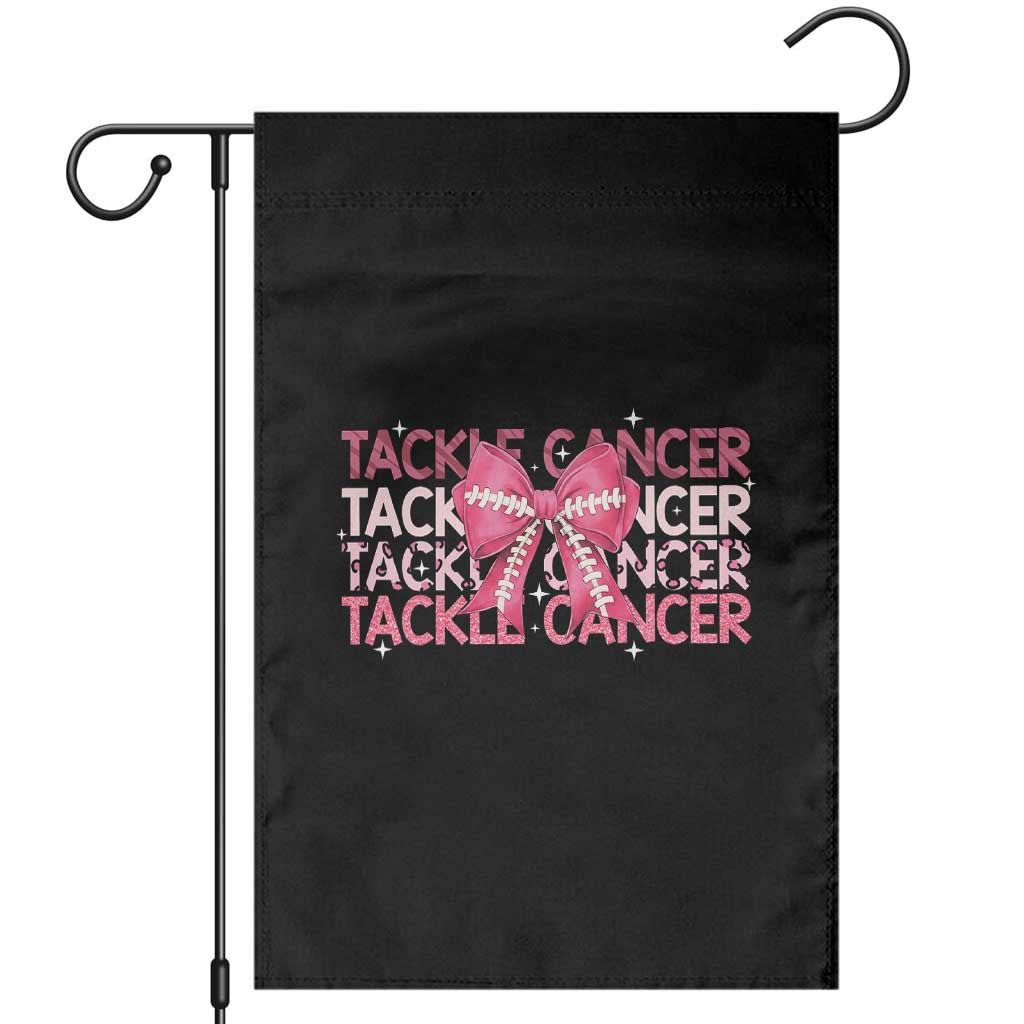 October Tackle Cancer Football Breast Cancer Awareness Garden Flag TS12 Black Print Your Wear